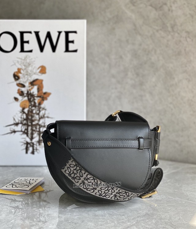 Loewe專櫃2022新款升級版字母寛肩帶馬鞍包 羅意威MiniGateDual手袋斜挎女包腰包胸包 10121 lyw1343